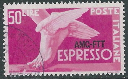 1952 TRIESTE A ESPRESSO USATO DEMOCRATICA 50 LIRE - L30 - Posta Espresso