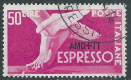 1952 TRIESTE A ESPRESSO USATO DEMOCRATICA 50 LIRE - L31 - Posta Espresso