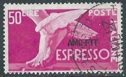 1952 TRIESTE A ESPRESSO USATO DEMOCRATICA 50 LIRE - L32 - Express Mail