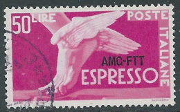 1952 TRIESTE A ESPRESSO USATO DEMOCRATICA 50 LIRE - L33 - Express Mail