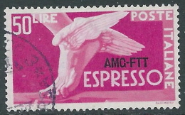 1952 TRIESTE A ESPRESSO USATO DEMOCRATICA 50 LIRE - L33 - Posta Espresso