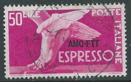1952 TRIESTE A ESPRESSO USATO DEMOCRATICA 50 LIRE - L34 - Express Mail
