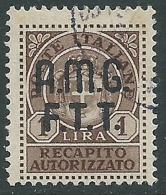 1947 TRIESTE A RECAPITO AUTORIZZATO USATO 1 LIRA - LL2 - Posta Espresso