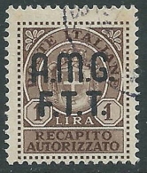 1947 TRIESTE A RECAPITO AUTORIZZATO USATO 1 LIRA - LL2 - Poste Exprèsse