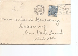 Irlande ( CP De 1933 De BaileAtha Vers La Suisse  à Voir) - Lettres & Documents