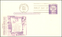 1958, USA, Postal Card, Stationery, 3 Cents, United States, Philadelphia, Liberty Statue, First Day Of Issue. - 1941-60