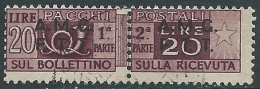 1947-48 TRIESTE A PACCHI POSTALI USATO 20 LIRE - LL1 - Postpaketen/concessie