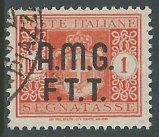 1947 TRIESTE A SEGNATASSE USATO 1 LIRA - LL4 - Strafport