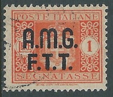 1947 TRIESTE A SEGNATASSE USATO 1 LIRA - LL5 - Strafport