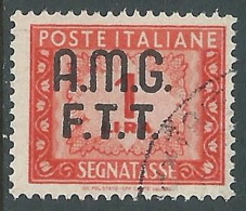 1947-49 TRIESTE A SEGNATASSE USATO 1 LIRA - LL1 - Strafport