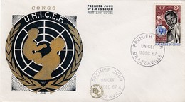 REPUBLIQUE DU CONGO  FDC - UNICEF 11 DEC 67 BRAZZAVILLE - FDC