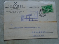 D147946 Hungary  HAAS Andor -Coal Trading-Budapest Kobanya Also P.U.- 1940 - Lettres & Documents