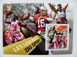 SALE! Burundi M/s 2012 Sport Basketball Michael Jordan Legends Rugby Run Carl Lewis Joe Montana - Ongebruikt