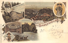 BADE - WURTEMBERG  BADENWEILER   GRUSS AUS  VUES MULTIPLES  CARTE DESSINEE  PIONNIERE 1898 - Badenweiler