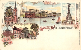 BRANDEBOURG  WITTENBERGE   GRUSS AUS  VUES MULTIPLES  CARTE DESSINEE - Wittenberge