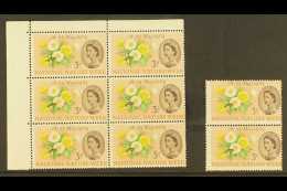 1963 NATIONAL NATURE WEEK - VARIETIES 3d Yellow, Green, Brown & Black, Corner Block Of 6 & Vertical Pair,... - Other & Unclassified