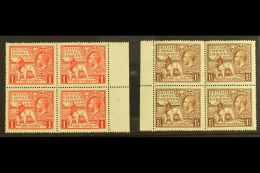 1925 British Empire Exhibition Set, SG 432/33, In BLOCKS OF FOUR Never Hinged Mint, Couple Of Short Perfs. (2... - Unclassified