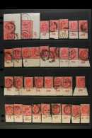 1902-1911 1d RED USED CONTROLS. An Interesting Collection Of 1d Marginal Examples With Various CONTROLS, Mostly... - Unclassified