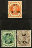 OFFICIALS "O.W. OFFICIAL" 1896-1902 ½d Vermilion With Certificate, ½d Blue-green With Certificate... - Other & Unclassified