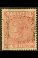 1867-83 5s Rose On White Paper, Wmk Anchor, SG 134, Lightly Used With Pressed Vertical Crease At Left. Rather Nice... - Other & Unclassified