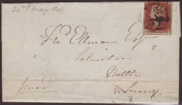 1841 ENTIRE (22 May) EL Robertsbridge To Surrey Bearing An 1841 1d Red-brown From 'black' Plate 8 With 3 Margins... - Other & Unclassified