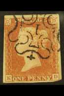 1841 1d Red-brown, SG 7m, "Black" Plate 9 With Number "I" In Maltese Cross Postmark, Good Used For More Images,... - Other & Unclassified