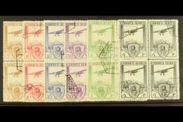 1930 RAILWAY CONGRESS Airmail Set Complete, SG 547/552, In Superb Used Blocks Of 4. (6 Blks) For More Images,... - Other & Unclassified