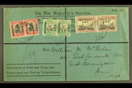 1929 (8 Nov) OHMS Printed Cover To USA Bearing ½d, 1d, And 2d Official (SG O9/11) Horiz Pairs Tied By... - South West Africa (1923-1990)