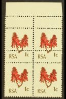 RSA VARIETY 1969 1c Rose-red & Olive-brown, Block Of 4 With EXTRA STRIKE OF COMB PERFORATOR, SG 277, Never... - Unclassified