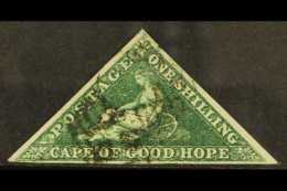CAPE OF GOOD HOPE 1855-63 1s Deep Dark Green Triangular, SG 8b, Fine Used With 3 Good Neat Margins & Fresh... - Unclassified
