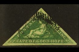 CAPE 1855-63 1s Deep Dark Green Triangular, SG 8b, Used Example With Full Large Margins All Around, Nice Deep... - Unclassified