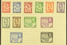 1938 Geo VI Set Complete, Perforated "Specimen",, SG 93s/104s, Very Fine Mint But Affixed To UPU Page. (12 Stamps)... - Somaliland (Protettorato ...-1959)