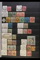 1870's-1980's POSTMARK COLLECTION. Used Stamps With Identified Cancels On Stock Pages, Inc Singapore, Sarawak, The... - Sarawak (...-1963)