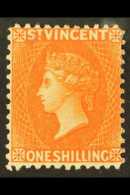 1883-84 1s Orange-vermilion, Wmk Crown CA Perf 12, SG 45, Mint, Small Thin. For More Images, Please Visit... - St.Vincent (...-1979)