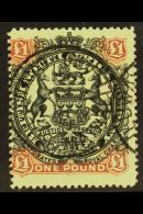 1897 £1 Black & Red-brown On Green, SG 73, Fine Cds Used, Centered To Left, Fresh, Expertized Enzo... - Altri & Non Classificati