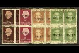 WEST NEW GUINEA 1962 "UNTEA" Opts (first Printing) 85c, 1g. 2g, And 5g, NVPH 16/19, As Never Hinged Mint Blocks Of... - Other & Unclassified