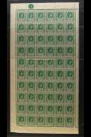 1938-51 KGVI COMPLETE SHEET OF 120 STAMPS ½d Emerald Green, SG 96, Plate 1, Complete Sheet Of 120 Stamps As... - Leeward  Islands