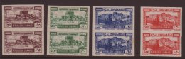 1945 Tourist Air Set 15p - 50p, Variety "imperf" Maury PA 197/200, In Superb NHM Vertical Pairs. (8 Stamps) For... - Lebanon