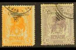 SOMALILAND 1905 15c On 5a Orange- Yellow & 40c On 10c Lilac, SG 8/9 (Sassone 8/9, Cat €2200), Used With... - Other & Unclassified