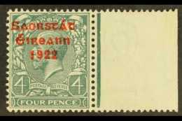 1922-23 Free State Overprinted 4d Grey-green (SG 58) With Frame Breaks Below "FOUR", Hibernian T53b, Very Fine... - Altri & Non Classificati