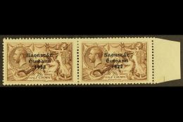 1922 2s 6d Pale Brown, 3 Line Thom Ovpt, Variety "SACRSTAT" In Marginal Pair With Normal, Hib. T59/59j, (SG 64... - Other & Unclassified