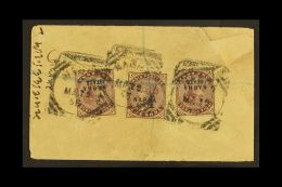 NABHA 1895 ½a Postal Stationery Envelope To Bombay Uprated (on Reverse) With QV 1a X 3. For More Images,... - Altri & Non Classificati