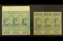 REVENUES - SPECIAL ADHESIVE 1903 100r And 200r Green And Brown King Edward VII Tall Key Types, Barefoot 76/77,... - Other & Unclassified