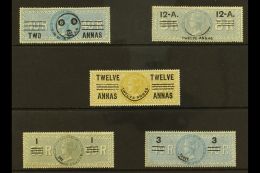 REVENUES - SPECIAL ADHESIVE 1903 Provisional Surcharges With 2a On 40r Blue, 12a On 8r Grey, 12a On 20a Brown, 1r... - Other & Unclassified