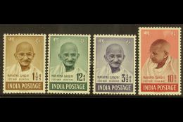 1948 Gandhi Complete Set, SG 305/08, Never Hinged Mint, 10r With Minor Rub, Fresh. (4 Stamps) For More Images,... - Altri & Non Classificati