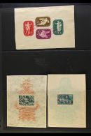 1940-41 ARCHIVE SPECIMENS 1940 Flood Relief, 1940 King Matthias, And 1941 Artist's Fund Miniature Sheets, Michel... - Other & Unclassified