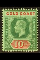 1913-21 10s Green And Red On Green, SG 83, Fine Mint.  For More Images, Please Visit... - Gold Coast (...-1957)