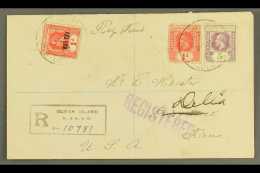 OCEAN ISLAND 1924 Registered Cover To USA, Bearing KGV 1d & 5d, With Additional 1d "War Tax" Stamp, Cancelled... - Isole Gilbert Ed Ellice (...-1979)