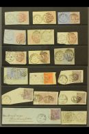 1865-1881 GREAT BRITAIN USED IN. An Attractive Group Of All Different Stamps USED ON PIECES Tied By "A 26" Numeral... - Gibraltar