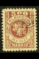 LITHUANIAN OCCUPATION 1923 (12 April) 500m Purple (Mi 149, SG 26) Very Fine Cds Used. For More Images, Please... - Altri & Non Classificati